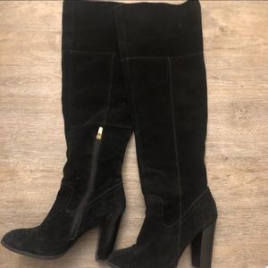 Aldo black suede knee high boots